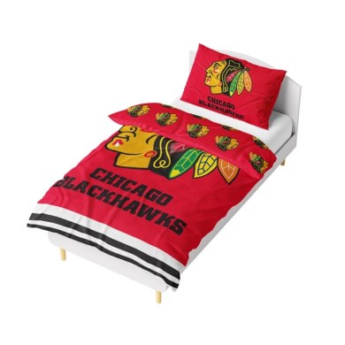 NHL, mikroplyšové, postelné, obliečky, CHICAGO BLACKHAWKS